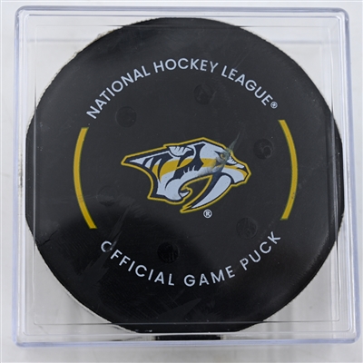 Quinton Byfield - Los Angeles Kings - Goal Puck - December 21, 2024 vs. Nashville Predators (Predators Logo)