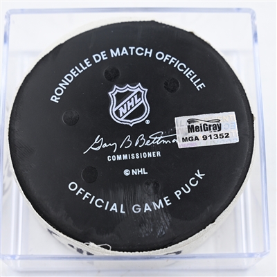Michael Carcone - Utah Hockey Club - Goal Puck - December 8, 2024 vs. Philadelphia Flyers (Flyers Logo)