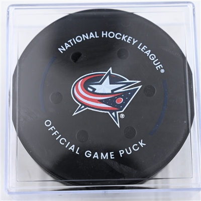 Yegor Chinakhov - Columbus Blue Jackets - Goal Puck - November 27, 2024 vs. Montreal Canadiens (Blue Jackets Logo)