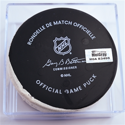 Jake Christiansen - Columbus Blue Jackets - Goal Puck - December 21, 2024 vs. Philadelphia Flyers (Flyers Logo)