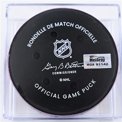 Jakob Chychrun - Washington Capitals - Goal Puck - November 30, 2024 vs. New Jersey Devils (Devils Logo)