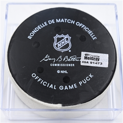 Anthony Cirelli - Tampa Bay Lightning - Goal Puck - November 29, 2024 vs. Nashville Predators (Predators Logo)