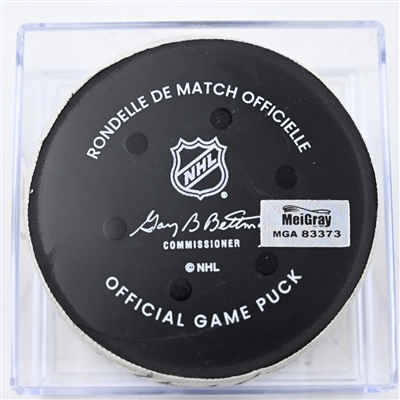 Sidney Crosby - Pittsburgh Penguins - Goal Puck - December 19, 2024 vs. Nashville Predators (Predators Logo)