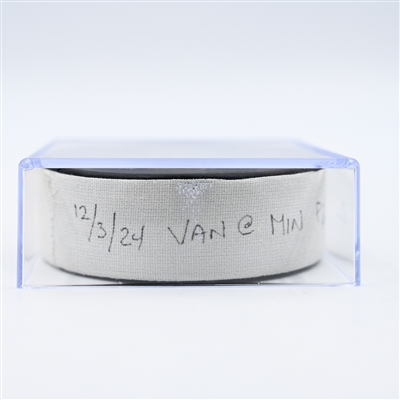 Jake DeBrusk - Vancouver Canucks - Goal Puck - December 3, 2024 vs. Minnesota Wild (Wild Logo)