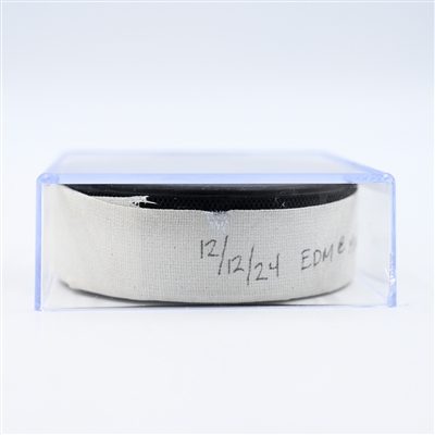 Leon Draisaitl - Edmonton Oilers - Goal Puck - December 12, 2024 vs. Minnesota Wild (Wild Logo)