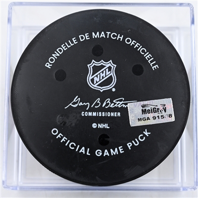 Adam Fantilli - Columbus Blue Jackets - Goal Puck - November 29, 2024 vs. Calgary Flames (Blue Jackets Logo)