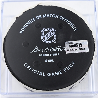 Joel Farabee - Philadelphia Flyers - Goal Puck - December 8, 2024 vs. Utah Hockey Club (Flyers Logo)
