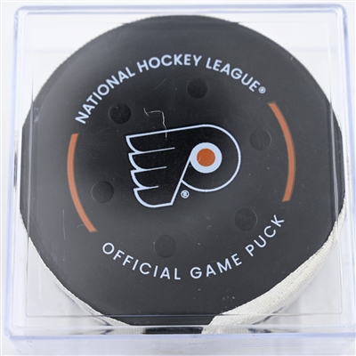 Joel Farabee - Philadelphia Flyers - Goal Puck - December 8, 2024 vs. Utah Hockey Club (Flyers Logo)
