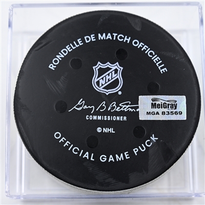 Marcus Foligno - Minnesota Wild - Goal Puck - December 23, 2024 vs. Chicago Blackhawks (Wild Logo)