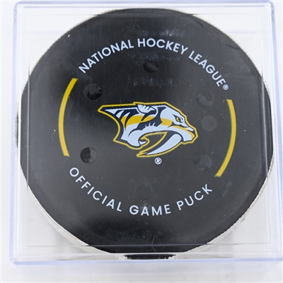 Steven Stamkos - Nashville Predators - Goal Puck - December 23, 2024 vs. Carolina Hurricanes (Predators Logo)