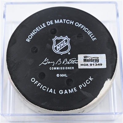 Gustav Forsling - Florida Panthers - Goal Puck - December 5, 2024 vs. Philadelphia Flyers (Flyers Logo)