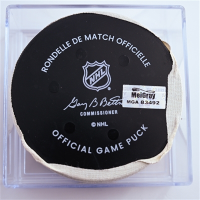 Morgan Frost - Philadelphia Flyers - Goal Puck - December 21, 2024 vs. Columbus Blue Jackets (Flyers Logo)