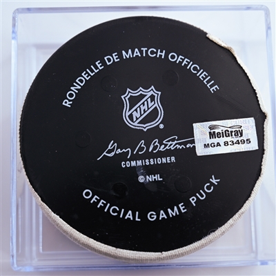 Morgan Frost - Philadelphia Flyers - Goal Puck - December 21, 2024 vs. Columbus Blue Jackets (Flyers Logo)