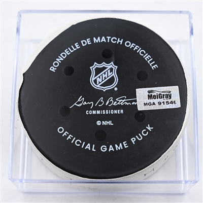 Fredrick Gaudreau - Minnesota Wild - Goal Puck - December 3, 2024 vs. Vancouver Canucks (Wild Logo)