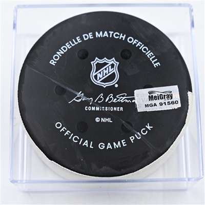 Kasperi Kapanen - Edmonton Oilers - Goal Puck - December 12, 2024 vs. Minnesota Wild (Wild Logo)