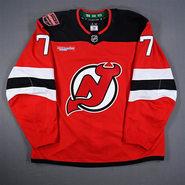 Dougie Hamilton - Game-Worn Red w/ Jacques Lemaire Ring of Honor Patch Jersey - Jan. 22, 2025