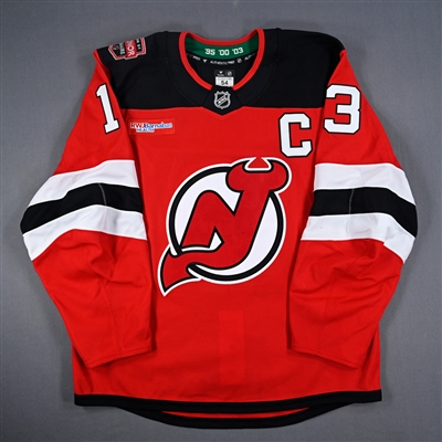 Nico Hischier - Game-Worn Red w/C, w/ Jacques Lemaire Ring of Honor Patch Jersey - Jan. 22, 2025