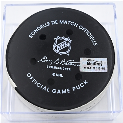 Quinn Hughes - Vancouver Canucks - Goal Puck - December 3, 2024 vs. Minnesota Wild (Wild Logo)