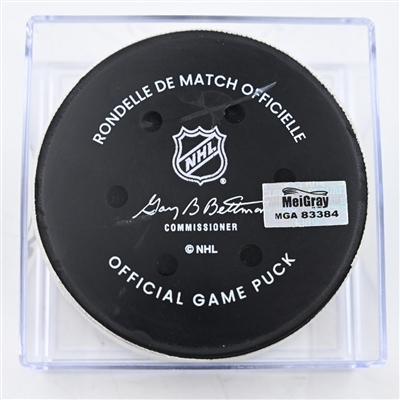 Mark Jankowski - Nashville Predators - Goal Puck - December 23, 2024 vs. Carolina Hurricanes (Predators Logo)