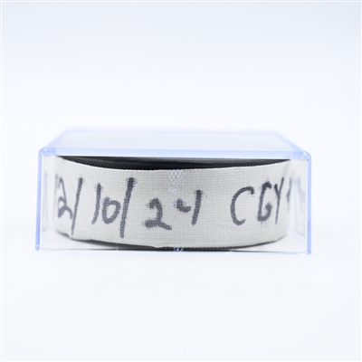 Nazem Kadri - Calgary Flames - Goal Puck - December 10, 2024 vs. Nashville Predators (Predators Logo)