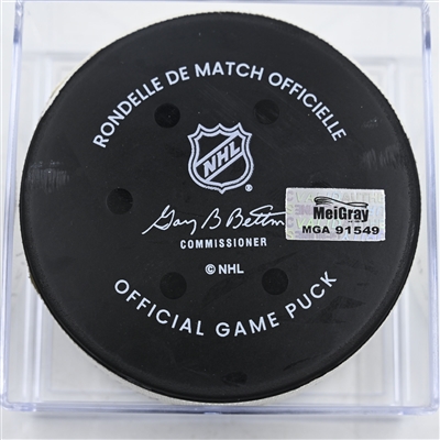Frederick Gaudreau - Minnesota Wild - Goal Puck - December 12, 2024 vs. Edmonton Oilers (Wild Logo)