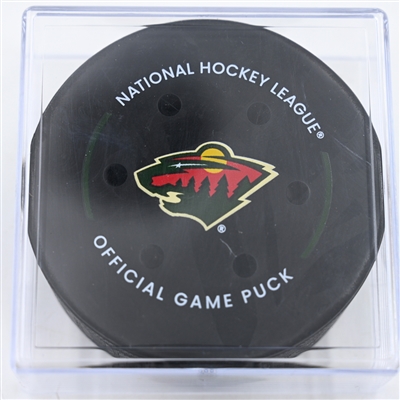Kirill Kaprizov - Minnesota Wild - Goal Puck - December 14, 2024 vs. Philadelphia Flyers (Wild Logo)