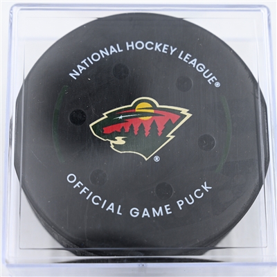 Kirill Kaprizov - Minnesota Wild - Goal Puck - December 14, 2024 vs. Philadelphia Flyers (Wild Logo)