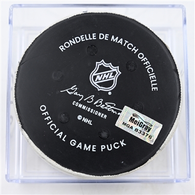 Erik Karlsson - Pittsburgh Penguins - Goal Puck - December 19, 2024 vs. Nashville Predators (Predators Logo)