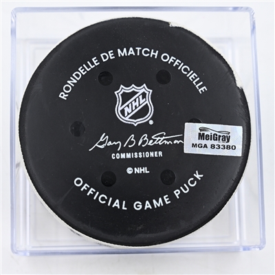 Alex Laferriere - Los Angeles Kings - Goal Puck - December 21, 2024 vs. Nashville Predators (Predators Logo)