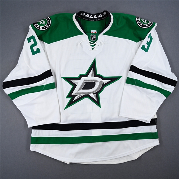 Esa Lindell - Dallas Stars - Game-Worn White Jersey - Worn November 23, 2016 - 2016-17 NHL Season