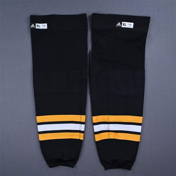 Charlie McAvoy - Boston Bruins - Black - adidas Socks - December 19, 2022 vs. Florida Panthers - 2022-23 NHL Season