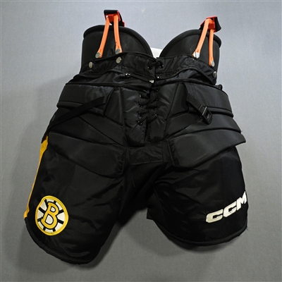 Linus Ullmark - Boston Bruins - Black, CCM Pants - Worn in 2023 Winter Classic, and on January 14, 2023 and February 11, 2023