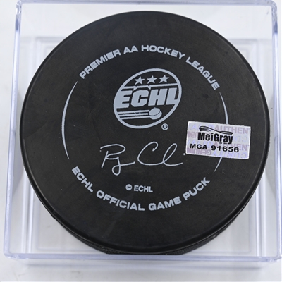 Carson Bantle - Toledo Walleye - Goal Puck - 2025 Warrior/ECHL Hockey Heritage Classic - January 18, 2025 vs. Kalamazoo K-Wings (2025 Heritage Classic Logo)