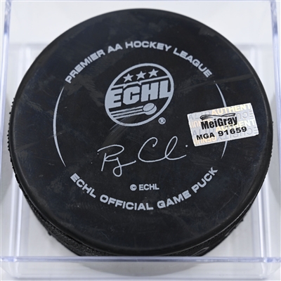 Josh Bloom - Kalamazoo Wings - Goal Puck - 2025 Warrior/ECHL Hockey Heritage Classic - January 18, 2025 vs. Toledo Walleye (2025 Heritage Classic Logo)