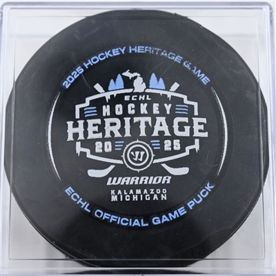 Game Puck - 2025 Warrior/ECHL Hockey Heritage Classic - January 18, 2025 vs. Toledo Walleye (2025 Heritage Classic Logo)