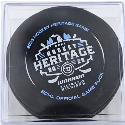 Game Puck - 2025 Warrior/ECHL Hockey Heritage Classic - January 18, 2025 vs. Toledo Walleye (2025 Heritage Classic Logo)