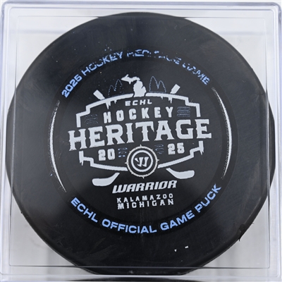 Game Puck - 2025 Warrior/ECHL Hockey Heritage Classic - January 18, 2025 vs. Toledo Walleye (2025 Heritage Classic Logo)