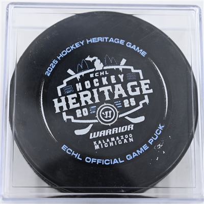 Game Puck - 2025 Warrior/ECHL Hockey Heritage Classic - January 18, 2025 vs. Toledo Walleye (2025 Heritage Classic Logo)