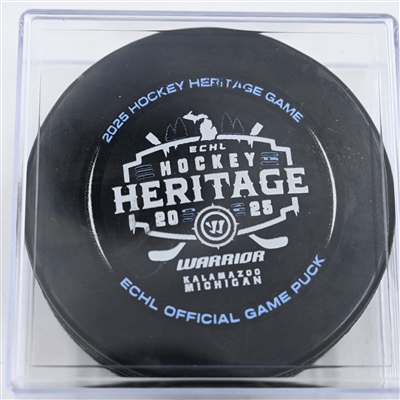 Game Puck - 2025 Warrior/ECHL Hockey Heritage Classic - January 18, 2025 vs. Toledo Walleye (2025 Heritage Classic Logo)