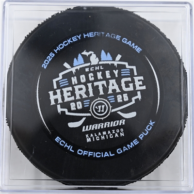 Game Puck - 2025 Warrior/ECHL Hockey Heritage Classic - January 18, 2025 vs. Toledo Walleye (2025 Heritage Classic Logo)