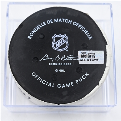 Jonathan Marchessault - Nashville Predators - Goal Puck - December 10, 2024 vs. Calgary Flames (Predators Logo)