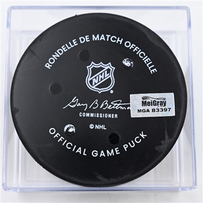 Kirill Marchenko - Columbus Blue Jackets - Goal Puck - December 27, 2024 vs. Boston Bruins (Blue Jackets Logo)