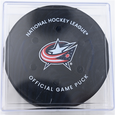 Kirill Marchenko - Columbus Blue Jackets - Goal Puck - December 27, 2024 vs. Boston Bruins (Blue Jackets Logo)