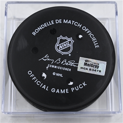 Kirill Marchenko - Columbus Blue Jackets - Goal Puck - December 31, 2024 vs. Carolina Hurricanes (Blue Jackets Logo)