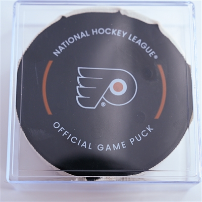 Kirill Marchenko - Columbus Blue Jackets - Goal Puck - December 21, 2024 vs. Philadelphia Flyers (Flyers Logo)