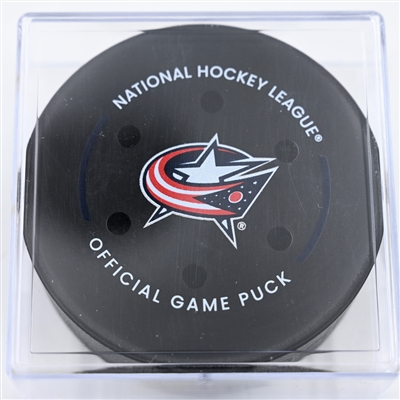 Kirill Marchenko - Columbus Blue Jackets - Goal Puck - December 14, 2024 vs. Anaheim Ducks (Blue Jackets Logo)