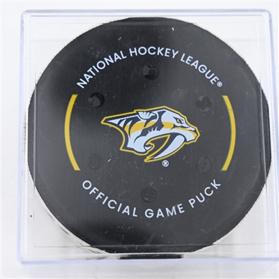 Jonathan Marchessault - Nashville Predators - Goal Puck - December 23, 2024 vs. Carolina Hurricanes (Predators Logo)