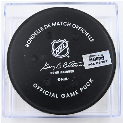 Jonathan Marchessault - Nashville Predators - Goal Puck - December 23, 2024 vs. Carolina Hurricanes (Predators Logo)