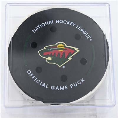 Jonathan Marchessault - Nashville Predators - Goal Puck - December 31, 2024 vs. Minnesota Wild (Wild Logo)