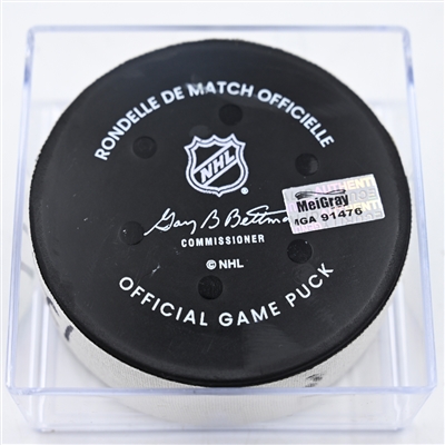 Jonathan Marchessault - Nashville Predators - Goal Puck - December 10, 2024 vs. Calgary Flames (Predators Logo)